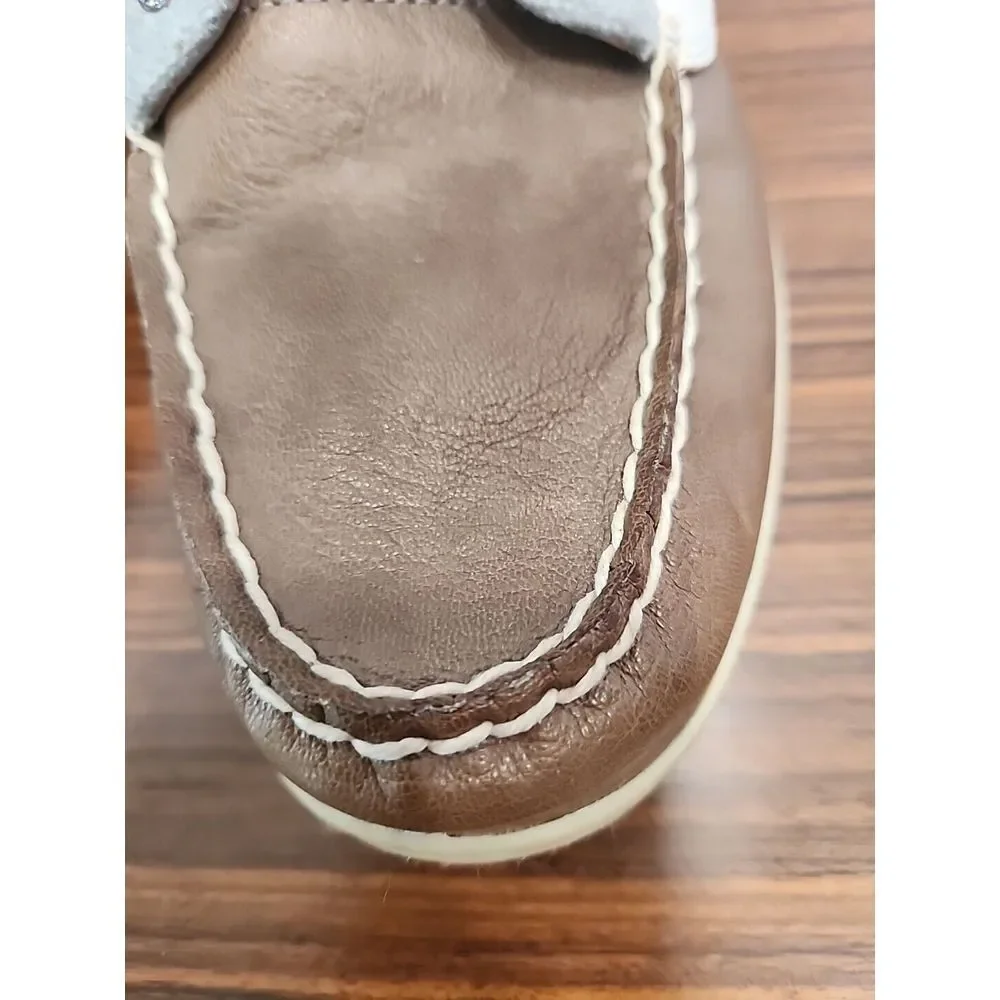 Sperry STS97722 Boat Dock Side Slip On‎ Shoe Grey Brown Cream Mens 9 Woman's 11